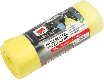 Quickpack Müllbeutel 50L m.Zugband 20er auf Rolle gelb (20x, 50 l)