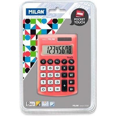 Milan, Zakrekenmachines, Pocket Touch-rekenmachine 150908RBL rood (Batterijen)