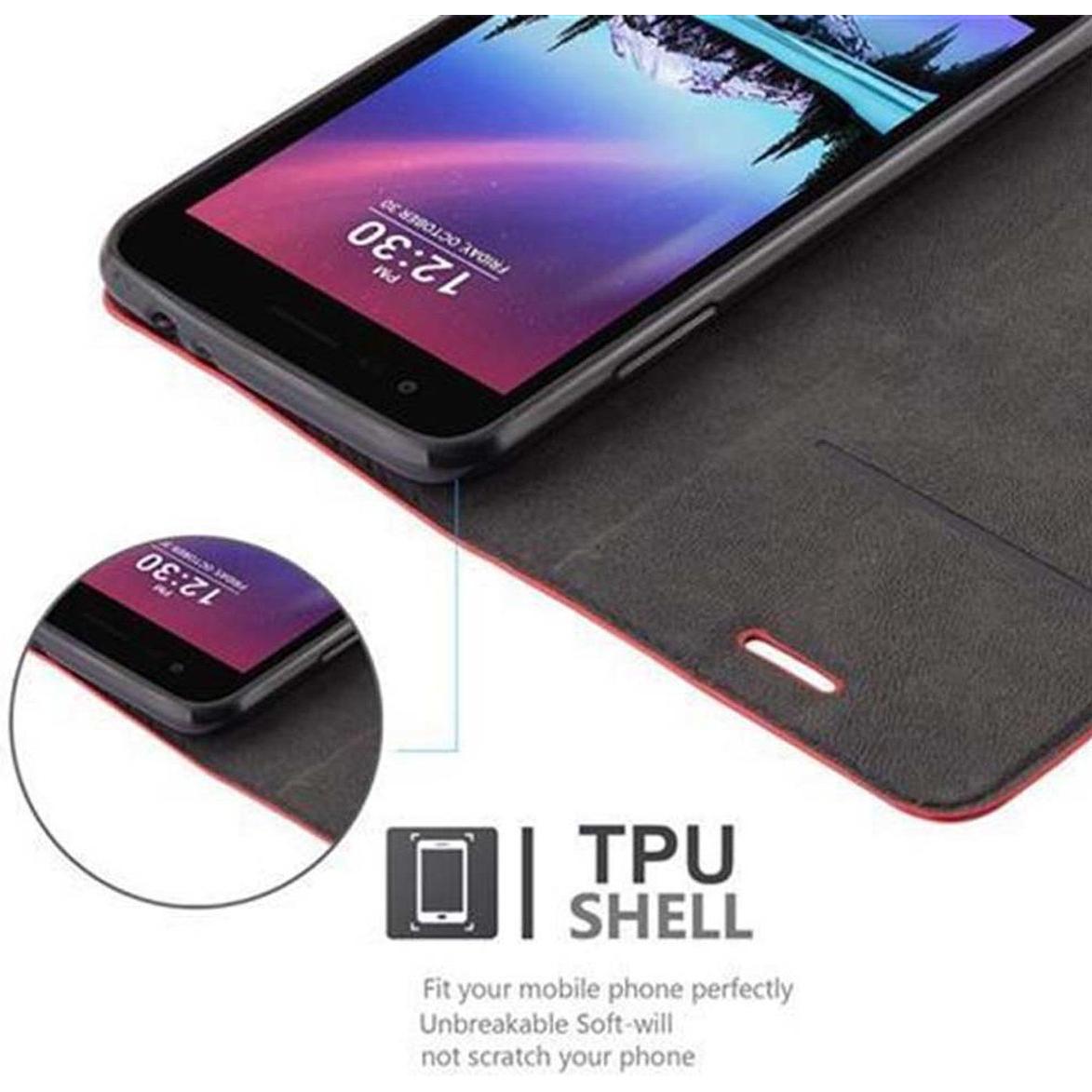 Thumbnail - Cadorabo Book Invisible Magnet Cover (LG K4), Smartphone Hülle, Rot