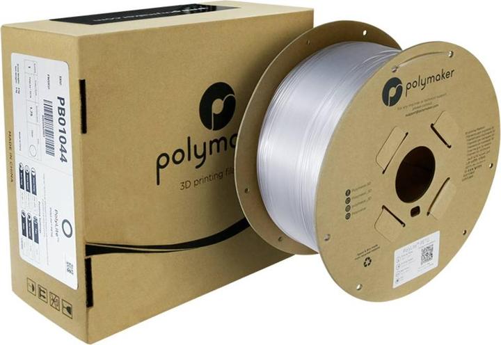 Immagine prodotto Polymaker PB01044 Filamento PETG resistente al calore e ad alta resistenza alla trazione 1,75mm 3000g Clear (PETG, 1.75 mm, 3000 g, Trasparente)