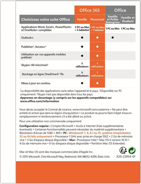 Produktbild Microsoft Office 365 Personal (1 User, 12 Monate)