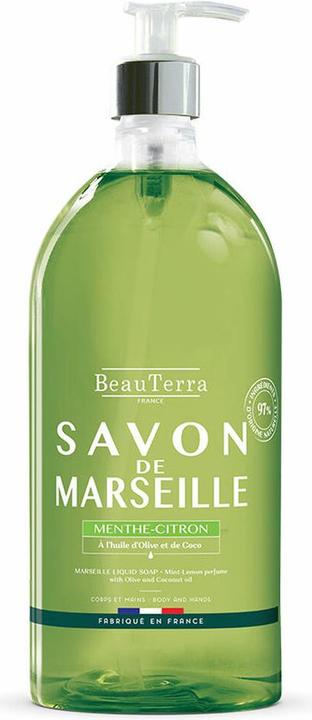 Image du produit BeauTerra savon liquide Marseille menthe-citron (Savon liquide, 1000 ml)