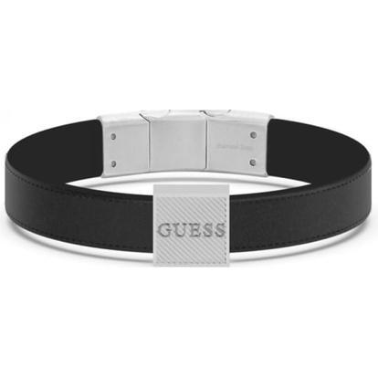Guess, Armschmuck, Bond Street luxury genuineack leather bracelet JUMB03031JWSTBKT/U