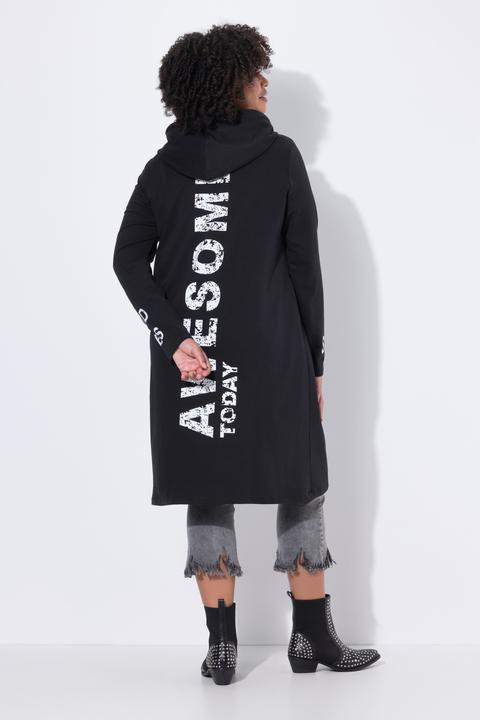 Image du produit Angel of Style Longue veste en molleton à capuche, messages et coupe évasée (56)