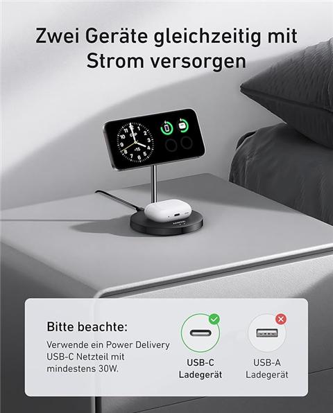 Image du produit Anker MagGo Wireless Charger (2-in-1 Stand) (15 W)