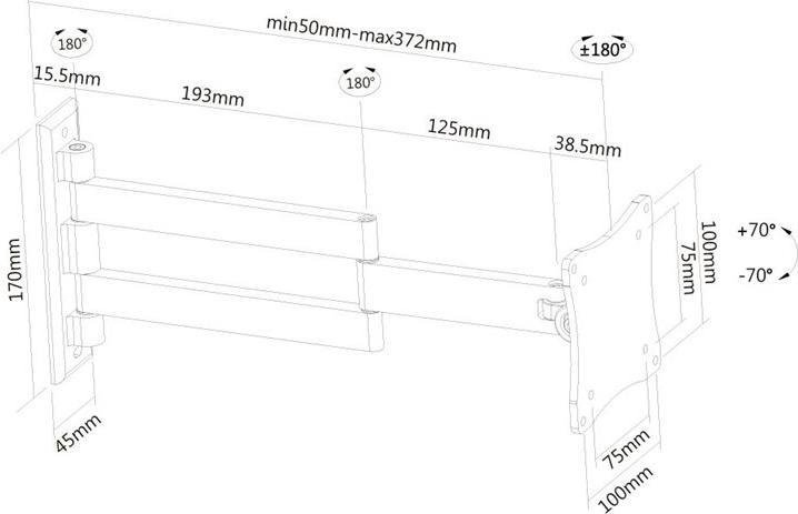 Actual product image Neomounts Fpma-W830black (Wall, 27", 12 kg)