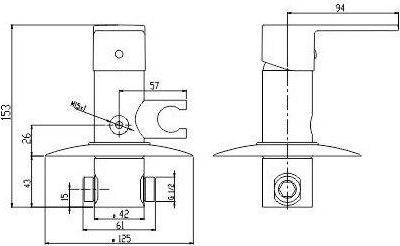 Actual product image Novaservis BIDET BUILT-IN MIXER T FRESH 96211.0
