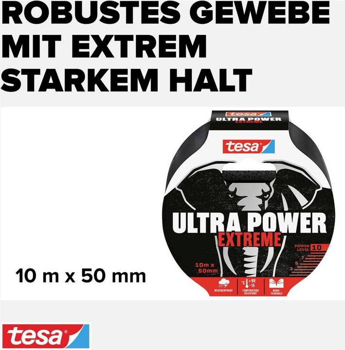 Produktbild tesa ULTRA POWER EXTREME Reparaturband, wetterbeständiges Ductape (50 mm)