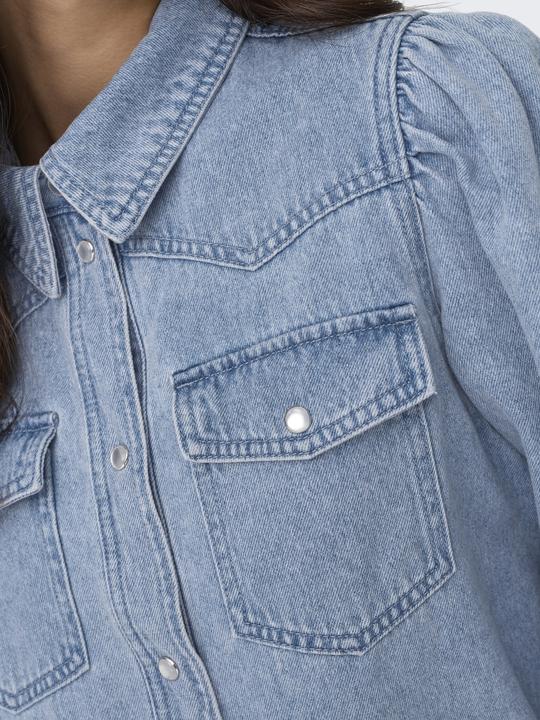 Produktbild Only Locker geschnitten Hemdkragen Puffärmel Hemd Jeanshemd (XS)