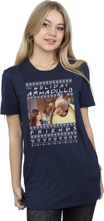 Actual product image Friends Womens/Ladies Fair Isle Holiday Armadillo Cotton Boyfriend T-Shirt (M)
