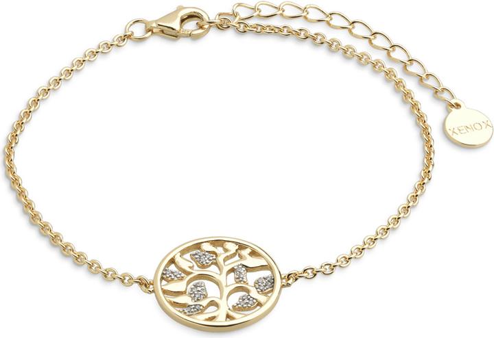 Xenox Lebensbaum Gold Armband (20 cm, Silber 925)