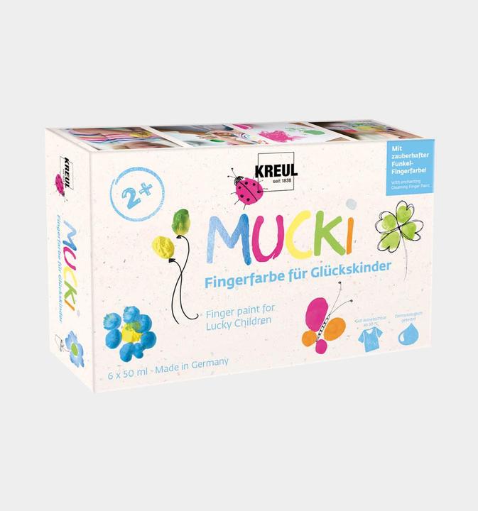 Immagine prodotto Kreul Vernice per dita Mucki per bambini fortunati (Multicolore, 300 ml)