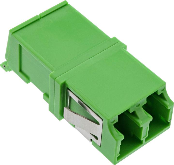 Actual product image InLine Fibre optic coupling, duplex LC/LC, singlemode green, ceramic sleeve, with shutter (Network coupling)