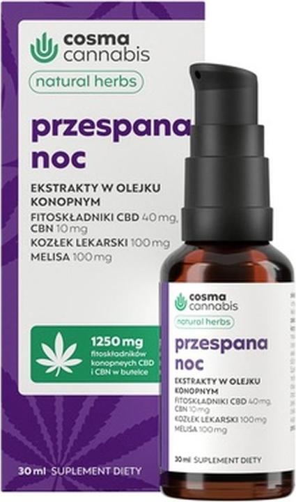 Green Paw Cosma Cannabis Natural Herbs Extracts In Hemp Oil Sleep Well 30ml