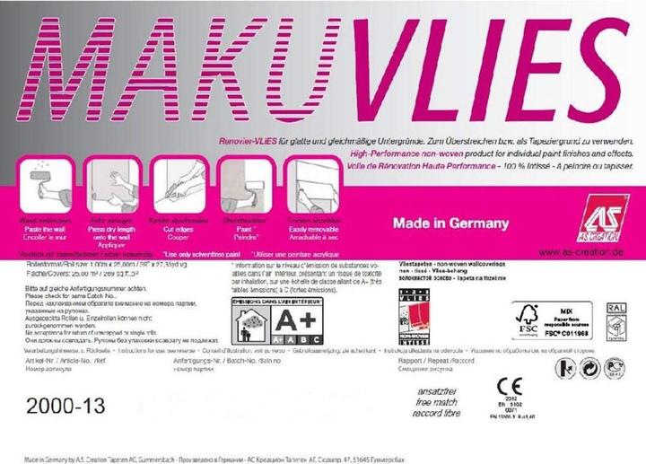 Image du produit A.S. Création Makulaturvlies 130 g/m² rénovation non-tissé non-tissé fibre peintre non-tissé, à peindre (100 x 2500 cm)