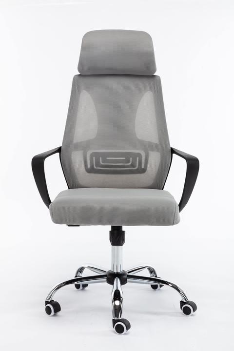 Topeshop FOTEL NIGEL SZARY Office Computer Chair Padded Seat Mesh Backrest (47 - 57 cm)