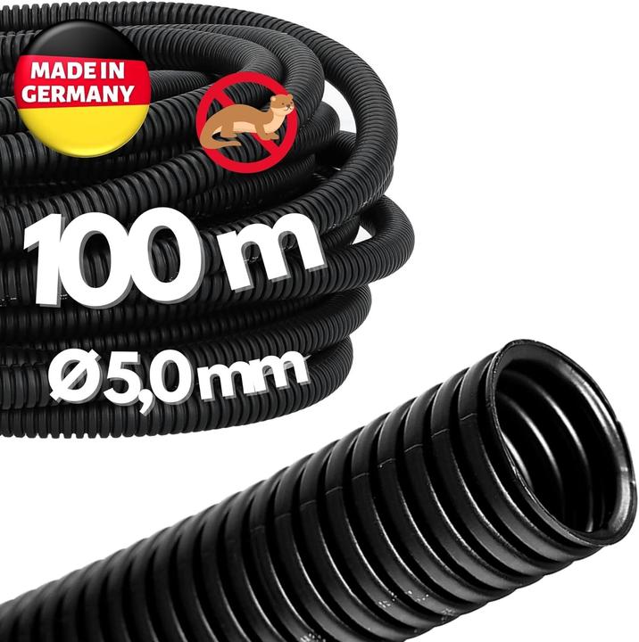 Kalitec 100 metre corrugated pipe closed NW 4.5 I unslit corrugated hose I marten protection pipe I empty