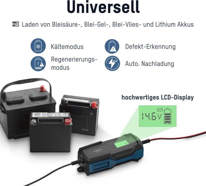Produktbild Ansmann Autobatterie-Ladegerät + KFZ-Batterietester (6 A)