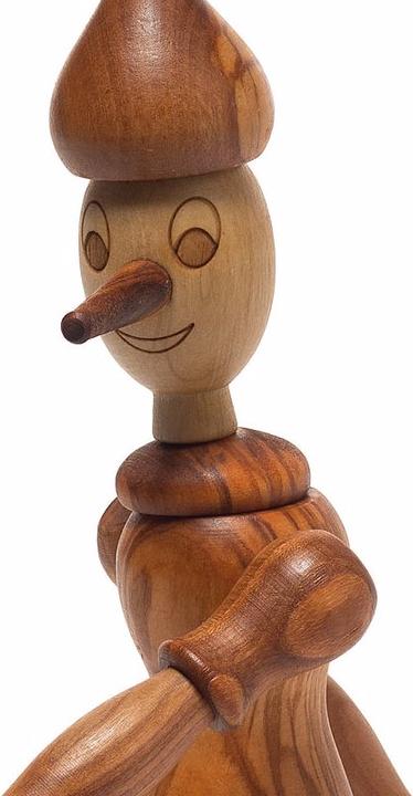 Image du produit Natura Punto Figure de Pinocchio avec bras et jambes mobiles, 25 cm, bois d'olivier