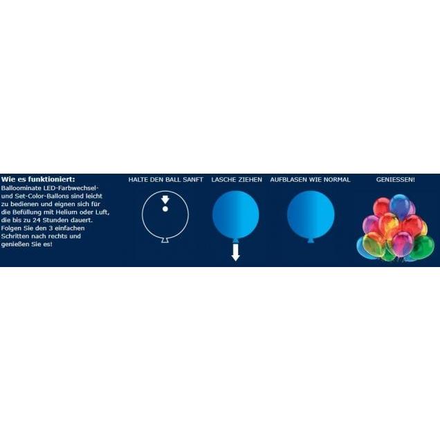 Thumbnail - Magni LED Luftballons 27,5cm gold 5er