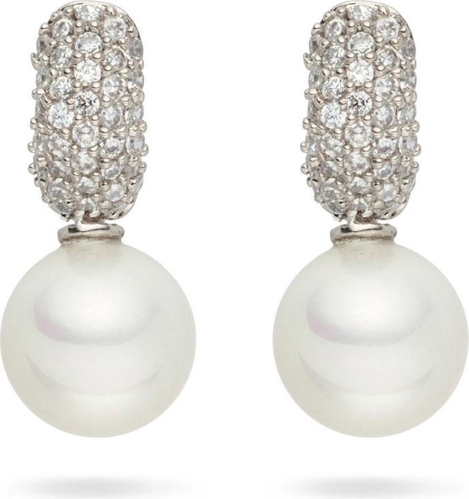 Produktbild Lulu & Jane Damen Messing Zirkonia Muschelkernperle silber - 29209 (Messing)