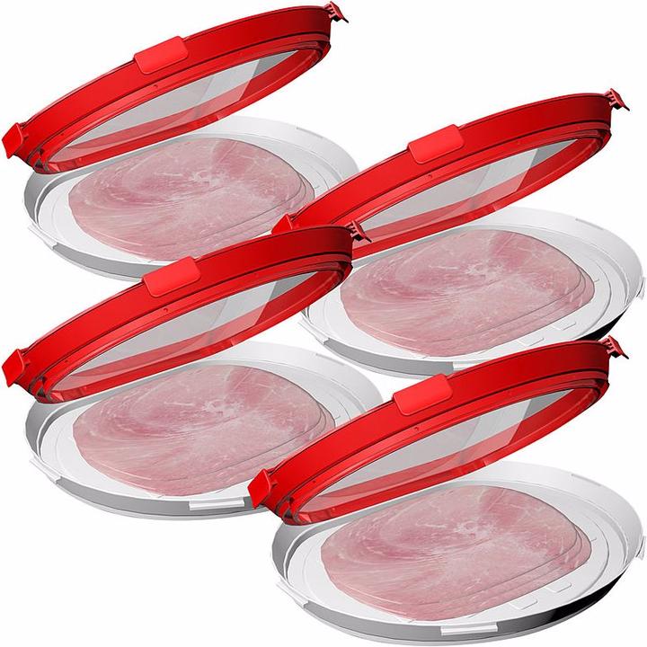 Image du produit Rosenstein & Söhne Lot de 4 boîtes fraîcheur pour charcuterie et fromage, ovale