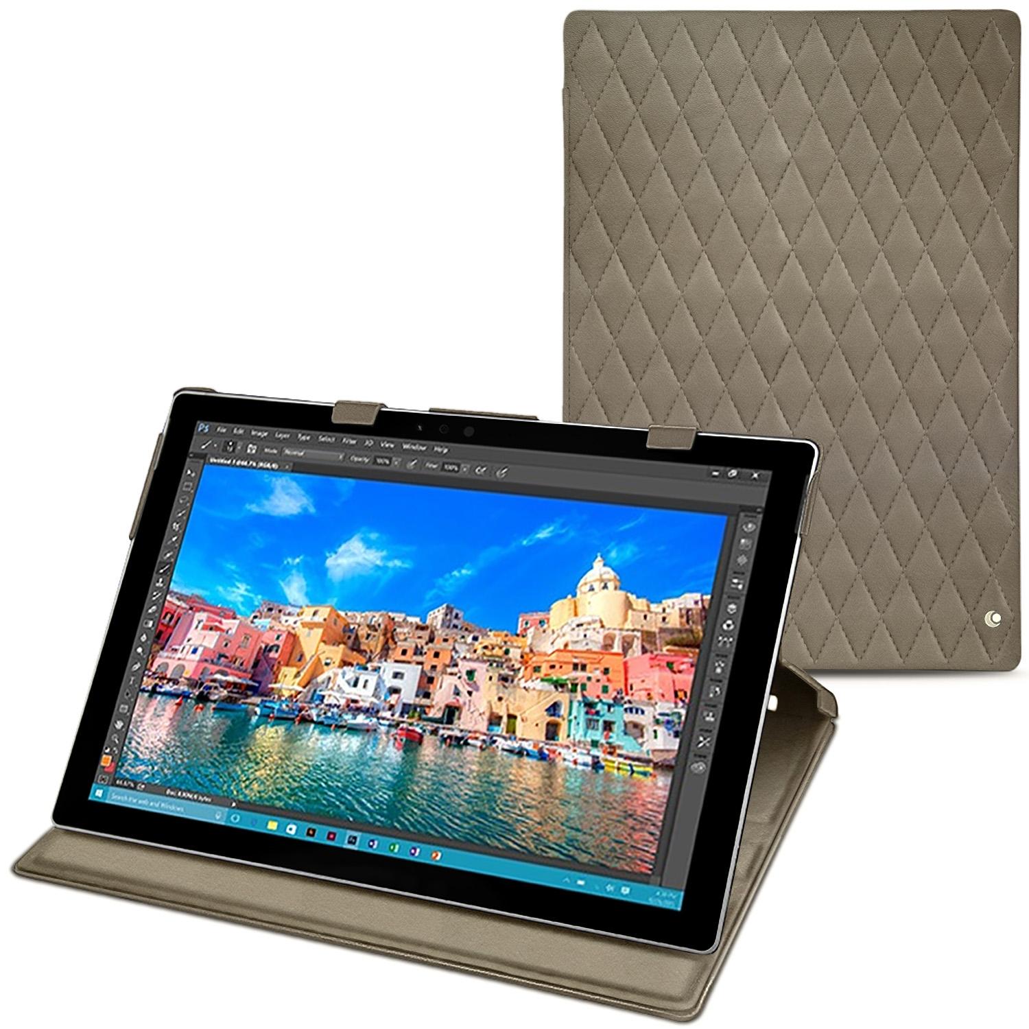 Noreve Lederschutzhülle vertikal (Microsoft Surface Pro 4), Tablet Hülle, Beige
