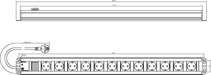 Produktbild Bachmann Steckdosenleiste (12x, CEE 7/3, 2 m)