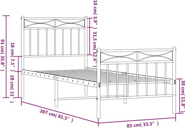 Image du produit vidaXL Bettgestell (80 x 200 cm)