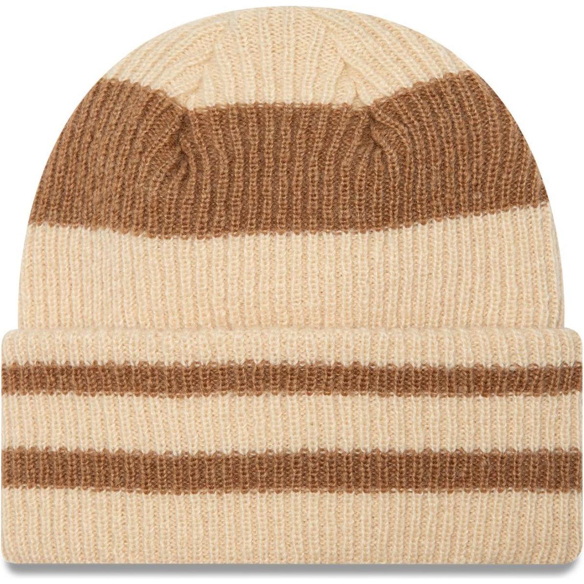 New Era, Damen, Mütze, Damen Wintermütze Cuff Stiped Beige / Khaki, Beige