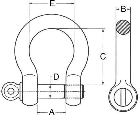 Produktbild Riggatec Shackle 5/8" | WLL 3,25t | black - feuerverzinkt | 6fach Sicherheit