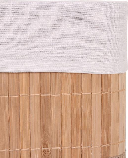 Image du produit Swisshandel24 Lot de 3 paniers de rangement, panier de rangement boîte de tri panier d'étagère, bambou - couleur (22 cm, 3x)