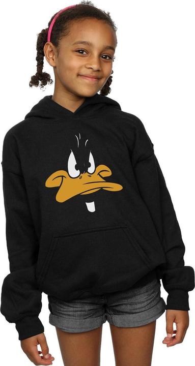 Immagine prodotto Looney Tunes Daffy Duck Big Face Felpa con Cappuccio Ragazze (140, 146)