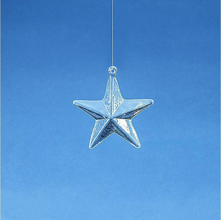 Produktbild Glasi Hergiswil Weihnachtsdeko Stern mit Öse aus Glas, 7.5 cm