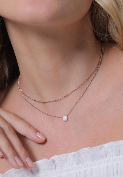 Image du produit Elli Choker, Layer, Opal (Opale Synthétique, Argent 925 sterling plaqué or, 36 cm)