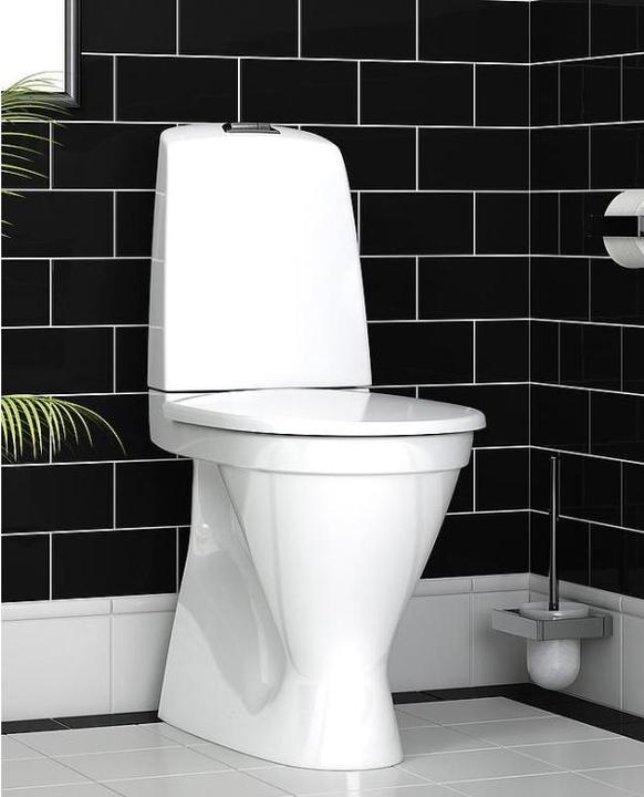 Gustavsberg Nautic 1546HF toilet 2/4 L høj model skjult S-lås med åben skyllerand