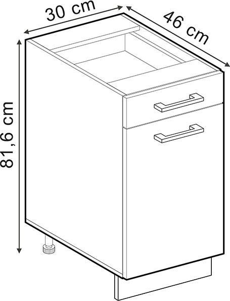 Actual product image Vicco Pharmacy cabinet R-Line, Gold power oak/White, 30 cm WT Anthracite