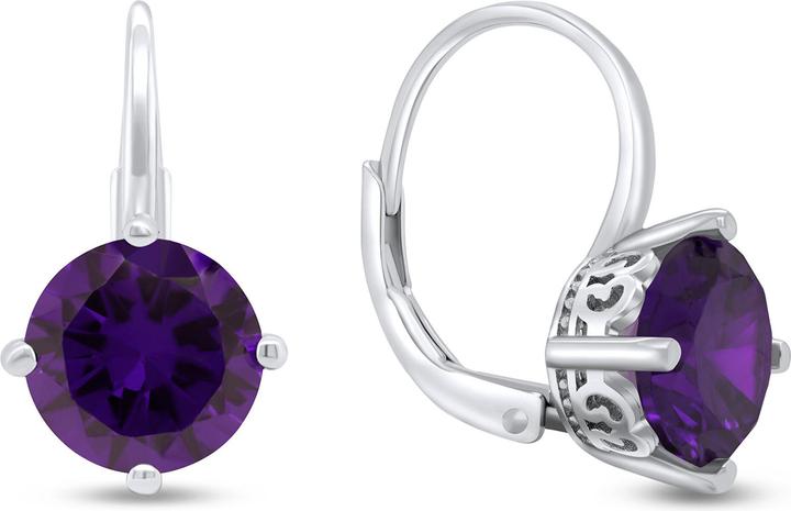 Produktbild Brilio Silver - Fancy silver earrings with purple zircons EA302WAM