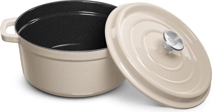 Actual product image Enamelled Cast Iron Pot White, 3.5 L (Frying pan, Pot, Cast iron, 24 x 10.50 cm)