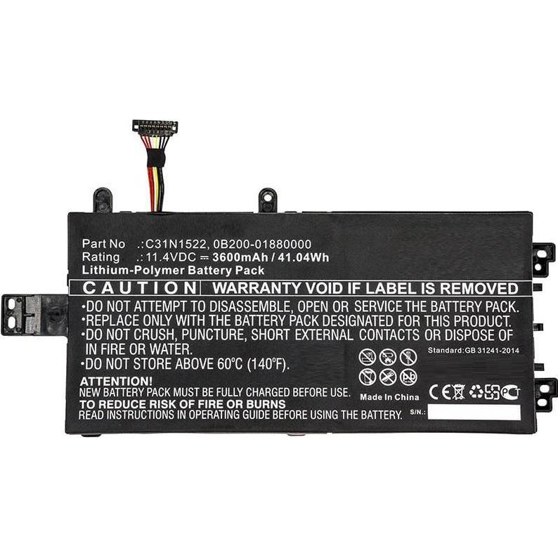 CoreParts Laptop Battery for Asus (3600 mAh), Notebook Akku, Schwarz
