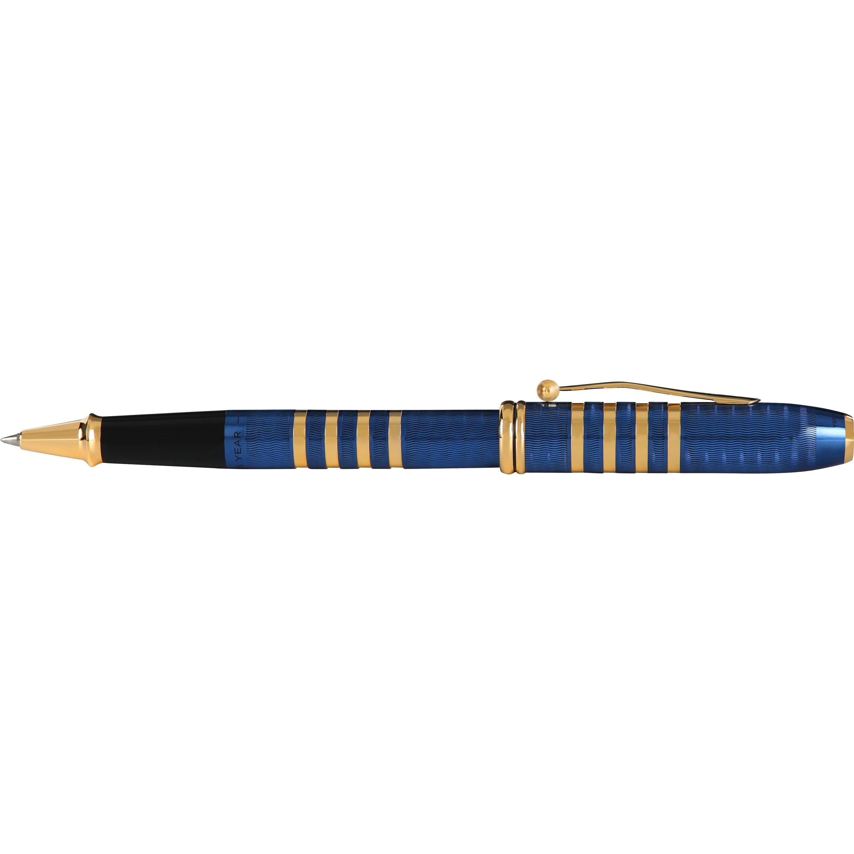 Cross, Schreibstifte, Townsend Rollerball 175 Jahre Jubiläumskollektion Blaulack mit 23 KT goldplattierten Beschläge (bl...