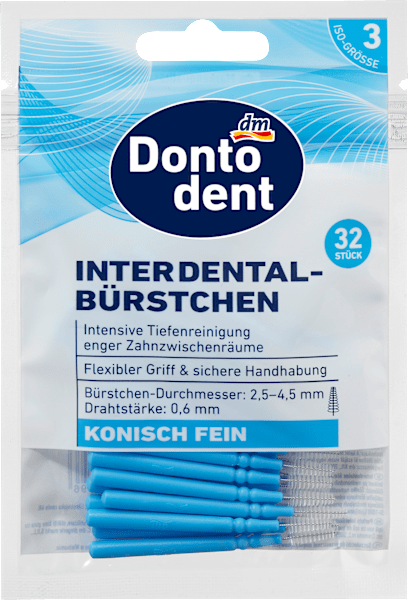 dm Dontodent Dontodent Interdental Brushes Blue 0.6mm ISO 3 (0.60 mm)