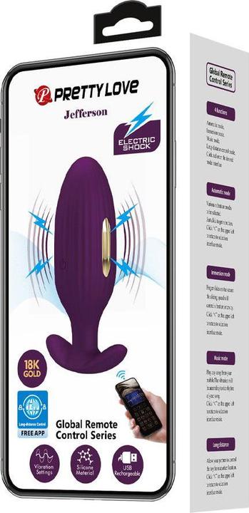 Actual product image Pretty Love Jefferson App-Controlled Anal Plug Purple