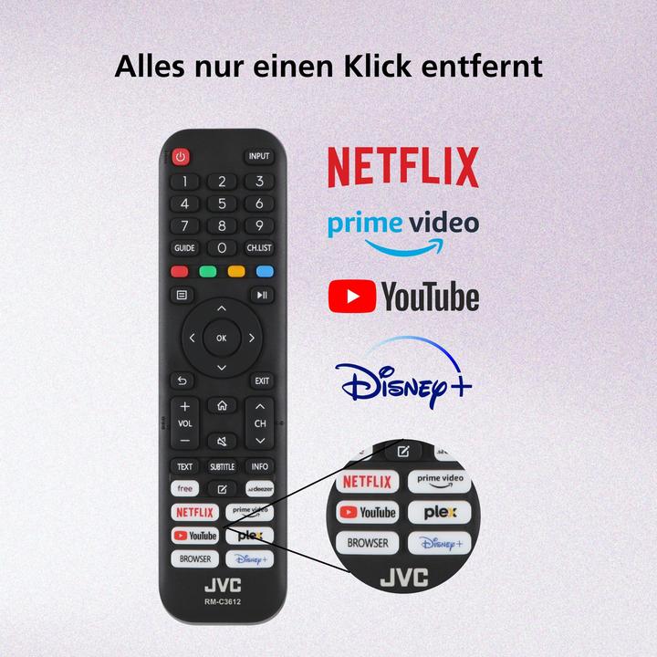 Produktbild JVC Fernseher 40 Zoll Smart TV VIDAA Full HD HDR Fernseher mit Triple-Tuner, LED TV LT-40VDF2555 (40", LCD, LED, Full HD)