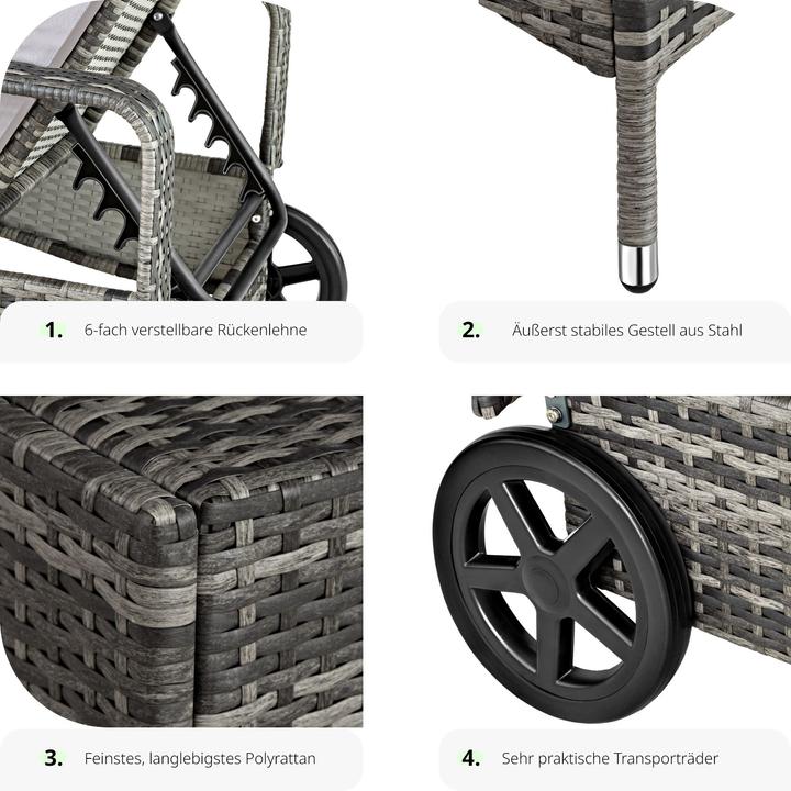 Image du produit tectake Sonnenliege (200 cm)