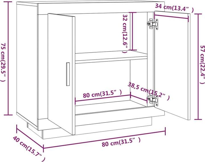 Image du produit vidaXL Sideboard (80 x 40 x 75 cm)