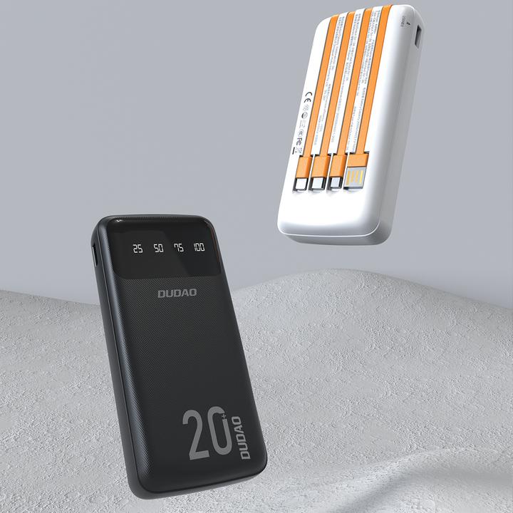 Image du produit Dudao Capacité Charger avec 3 câbles intégrés (20000 mAh, 10 W, 74 Wh)