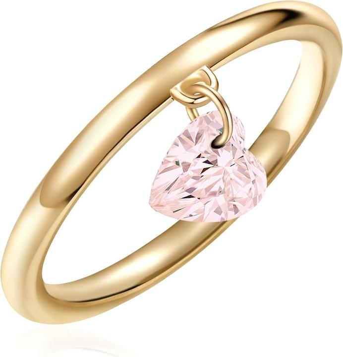 Produktbild Glanzstücke München Damen Herz Sterling Silber Rosenquarz Gelbgold - 32402 (54, 925 Silber)