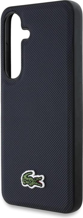 Actual product image Lacoste Case Iconic Petit Pique Woven Logo MagSafe for Samsung Galaxy S25 navy blue (Samsung Galaxy S25)