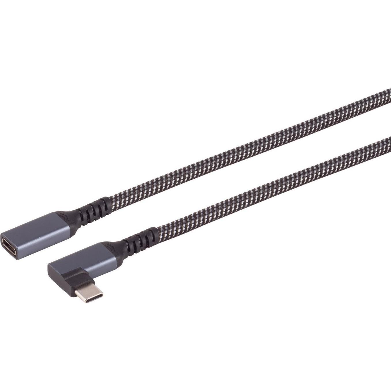 Shiverpeaks S/CONN maximum connectivity USB-C Verlängerungskabel, 3.2, 90°, PD, Textil, 0,5m (0.50 m, USB 3.2 Gen 2), US...